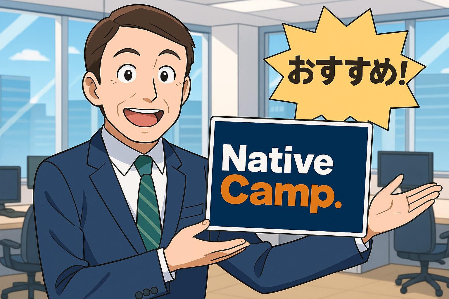 ネイティブキャンプをおすすめする男性スタッフ