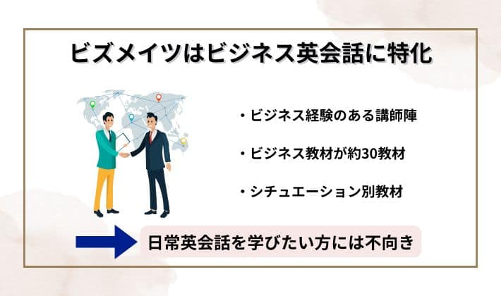 ビズメイツはビジネス英会話に特化