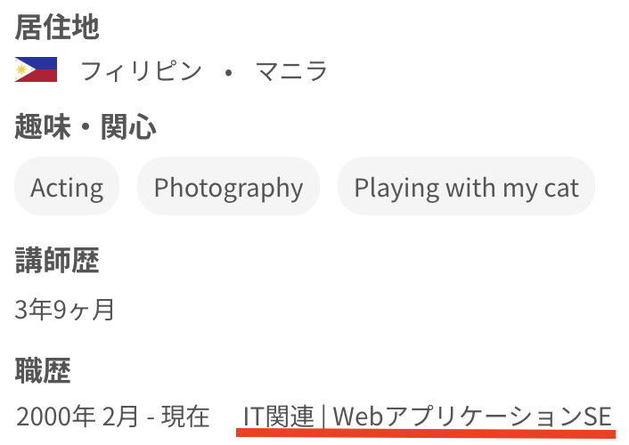 ITの経歴がある講師
